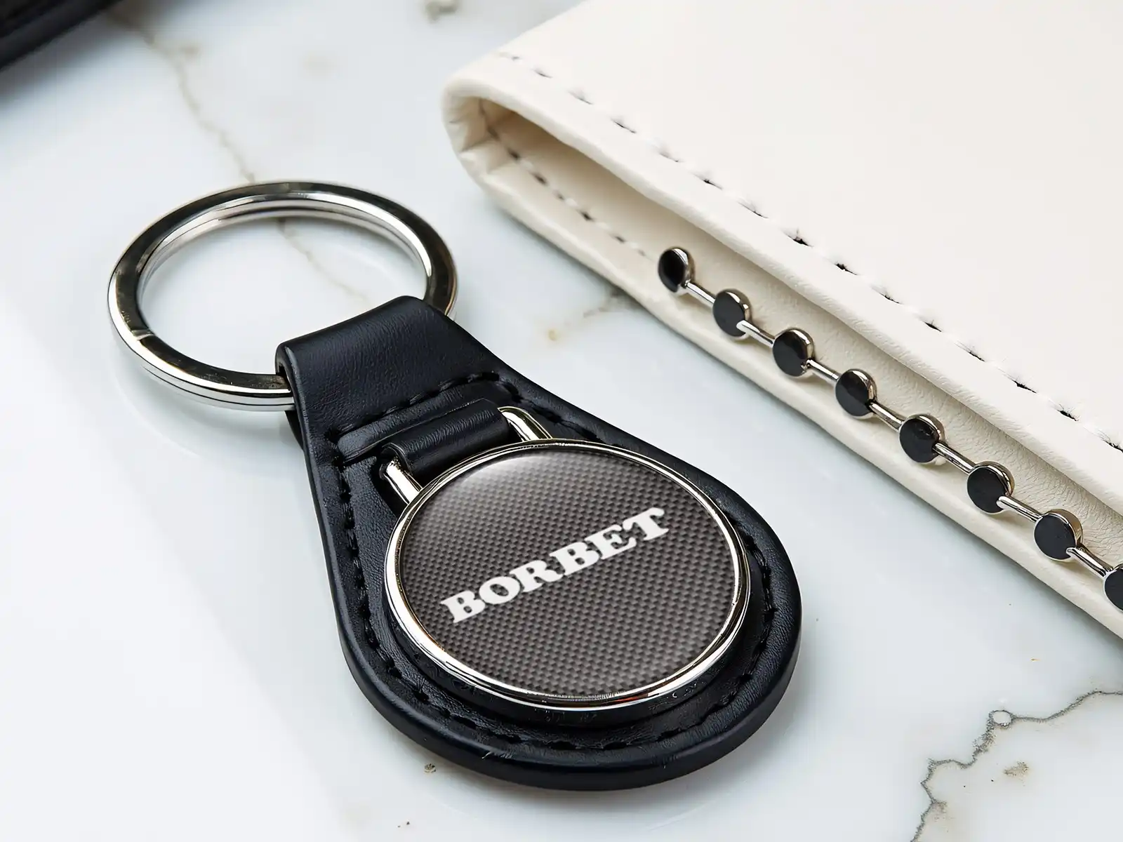 Borbet Custom Leather Keyring Handmade Unique